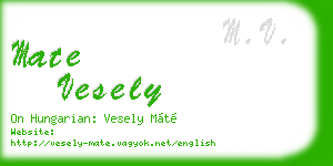 mate vesely business card